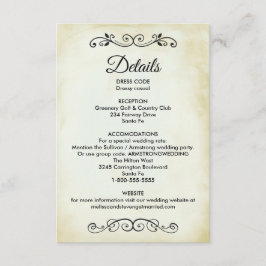 Convite Gabinete de Detalhes de Casamento do Tema Ocidenta