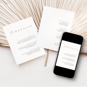 Convite Gabinete de Detalhes de Casamento Duplo Side Minim