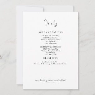 Convite Gabinete de Detalhes do Casamento Branco