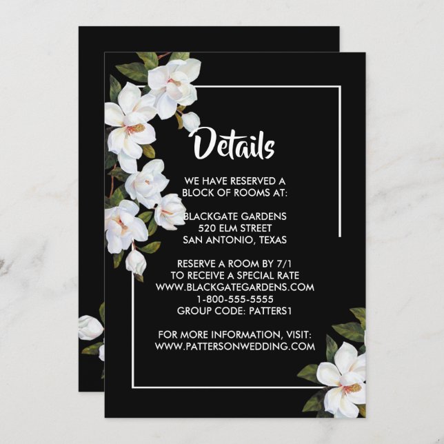 Convite Gabinete de Rosa Branca Vintage (Frente/Verso)