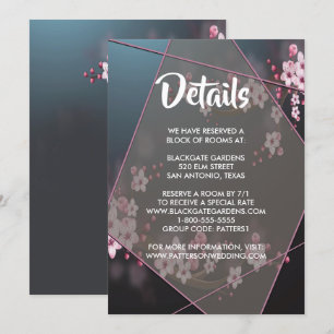 Convite Gabinete Geométrico Floral de Cherry Blossom