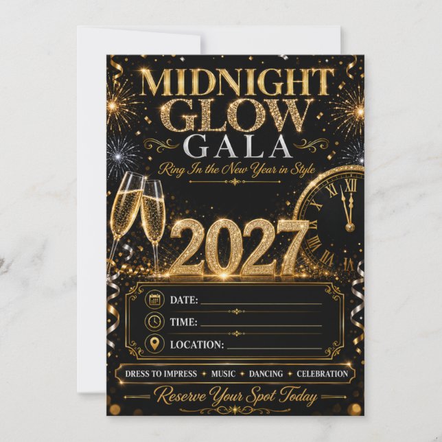 Convite Gala Brilho da Meia-Noite (Frente)