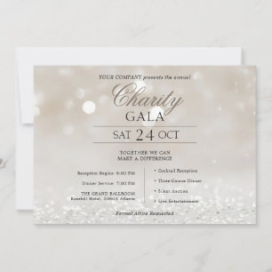 Convite Gala de Caridade da Elegant Ivory Silk Company