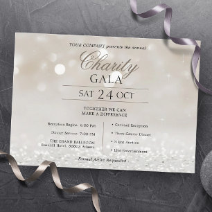 Convite Gala de Caridade da Elegant Ivory Silk Company