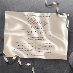 Convite Gala de Caridade da Elegant Ivory Silk Company