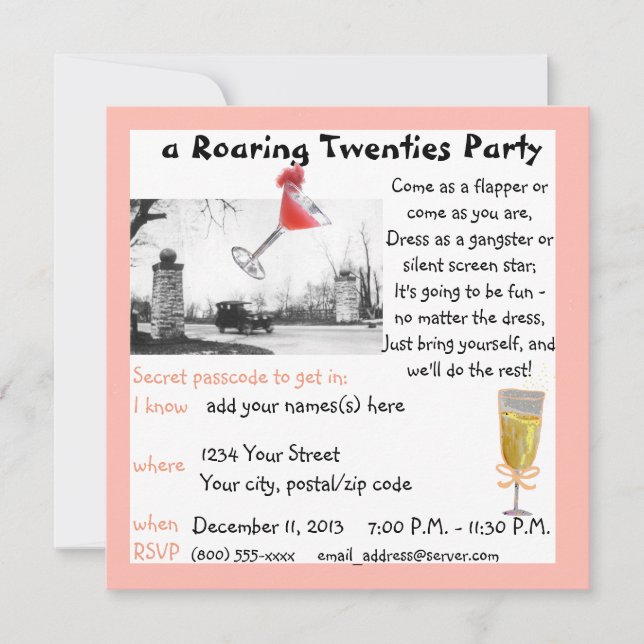 Convite Gala dos anos 20 rujir (Frente)