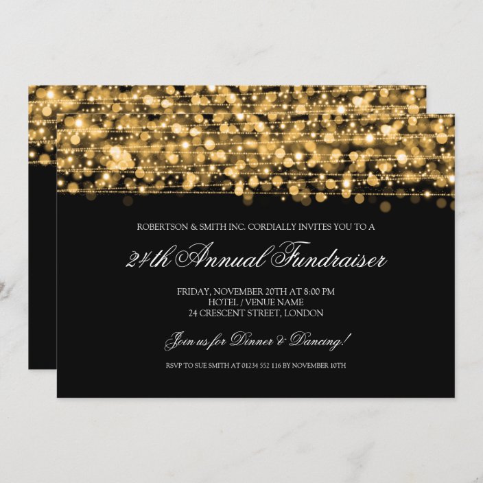 Convite Gala Party de Fundraiser Corporativo abre Dourados | Zazzle.com.br