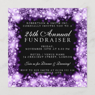 Convite Gala Party Roxo do Fundraiser Corporativo