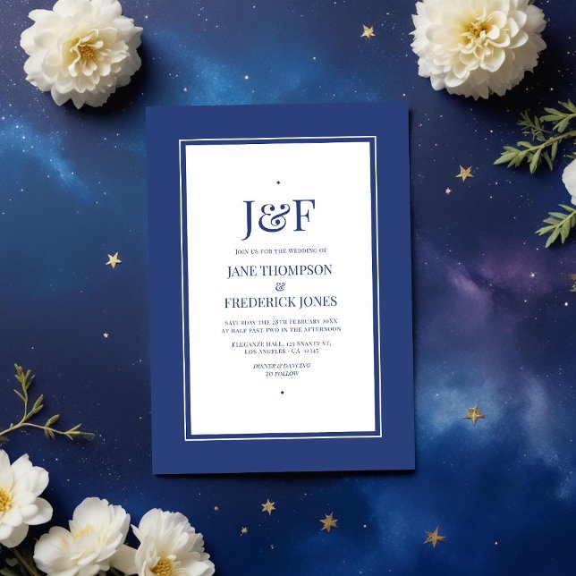 Convite Galactic Cobalt Wedding (Galactic Cobalt Wedding Invitation)