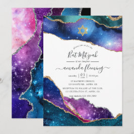 Convite Galáxia Ágata Bat Mitzvah