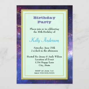 Convite Galáxia Brilhante no Exterior