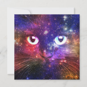 Convite Galáxia Color Burst Gato 