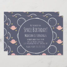 Galáxia Espacial Foil Cor-de-Rosa Estrelas Anivers