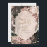 Convite Galáxia Rosa-Fumosa Coloração aquosa Dourada doce<br><div class="desc">Personalizar para o seu evento.</div>