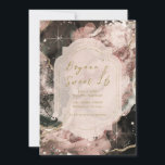 Convite Galáxia Rosa-Fumosa Coloração aquosa Dourada doce<br><div class="desc">Personalizar para o seu evento.</div>