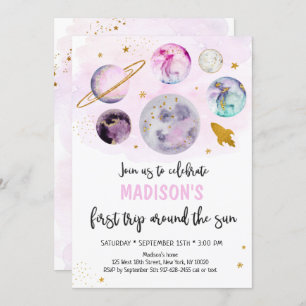 Convite Galáxia Rosa Primeira Viagem Ao Redor Do Sol Anive