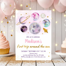 Convite Galáxia Rosa Primeira Viagem Ao Redor Do Sol Anive