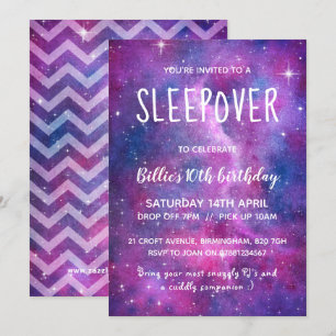 Convite Galáxias E Estrelas Com Aquarela Sonora