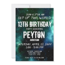 Galáxias Estrelas Festa de aniversário Verde Azul