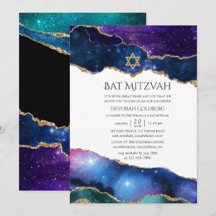 Convite Galaxy Agate Bat Mitzvah