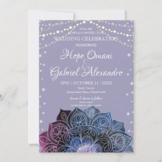 Convite Galaxy Boho Nebula Mandala Casamento Leve Com Boca