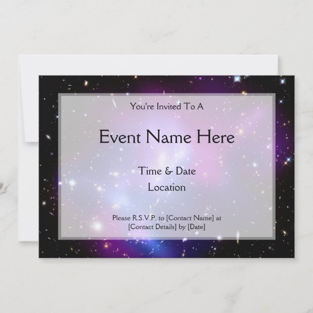 Convite Galaxy Cluster MACS J0717 (Telescópio Hubble) (Frente)