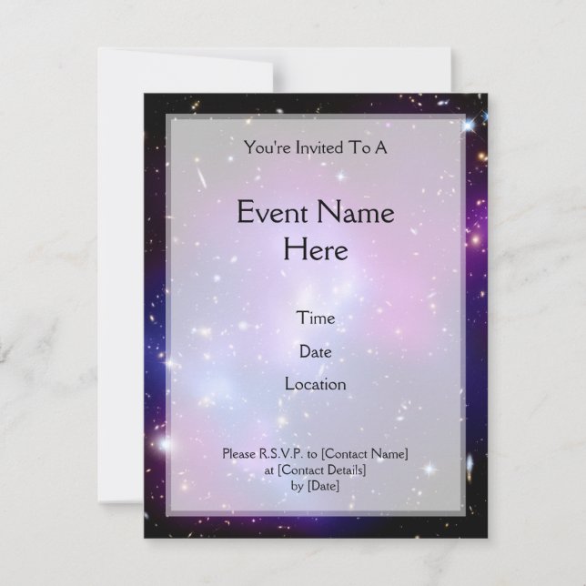 Convite Galaxy Cluster MACS J0717 (Telescópio Hubble) (Frente)