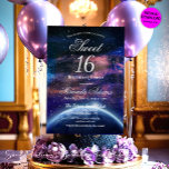 Convite Galaxy Doce Dezesseis Aniversário<br><div class="desc">Entra num encantador reino cósmico com o nosso convite de 16 de aniversário da Galáxia Personalizada. Projetado com amor por nada além de Mylini Design, este convite estelar captura a essência mágica de sua próxima celebração. Você tem a flexibilidade de personalizar o convite com sua própria mensagem, fazer-o ainda mais...</div>