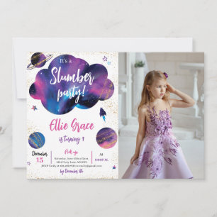 Convite Galaxy Slumber Party