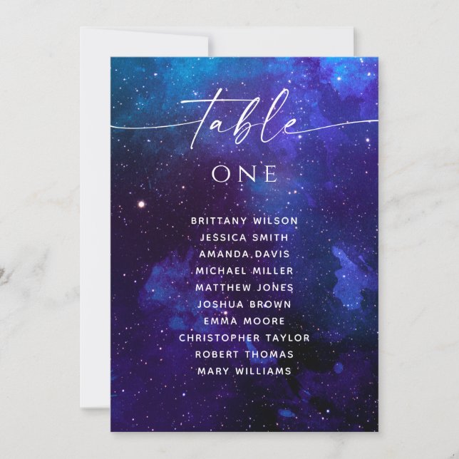 Convite Galaxy Wedding Seating Chart | Cosmic Night Sky  (Frente)