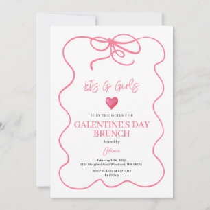 Convite Galentine Brunch, guiada de Conquette Rosa