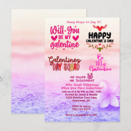 Convite Galentine cita Mulheres Festa de Amizade