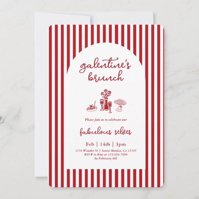 Convite Galentine’s Brunch Invitation (Frente)