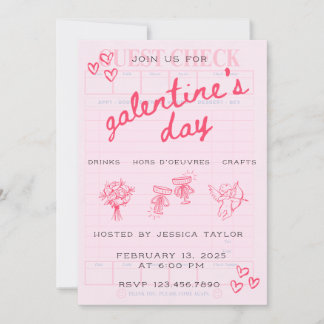 Convite Galentine’s Day Valentines Girly Invitation