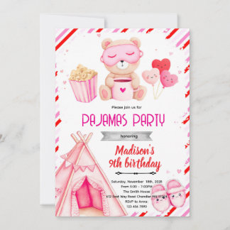 Convite Galentine’s Pajama Party Invitation