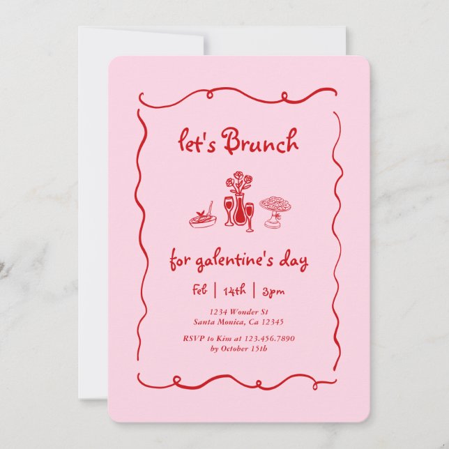 Convite Galentine's Day Brunch (Frente)