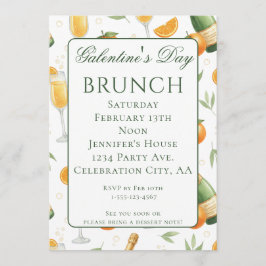Convite Galentines Day Brunch Mimosas Elegant