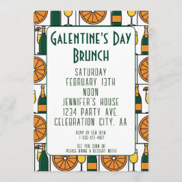 Convite Galentines Day Brunch Mimosas Retro
