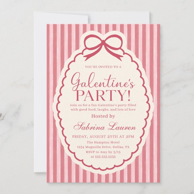 Convite Galentine's Day Party Girls Valentine Invitation (Frente)