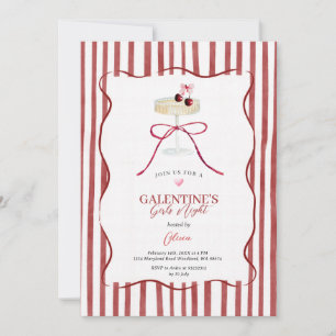 Convite Galentine's Girls Night Cereja Vermelha