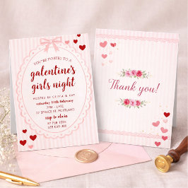 Convite Galentine's Girls Night Invitation Template