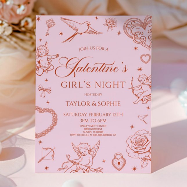 Convite Galentine's Girl's Night Valentine's Day Party (Criador carregado)