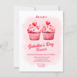 Convite Galentine's Palentine's Day Heart Brunch