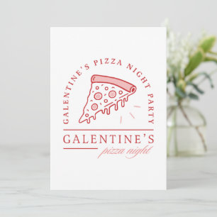 Convite Galentines pizza namorados estética