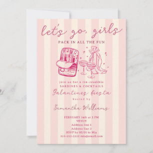 Convite Galentines Vamos Lá Garotas Sardinhas Coquetéis Fe