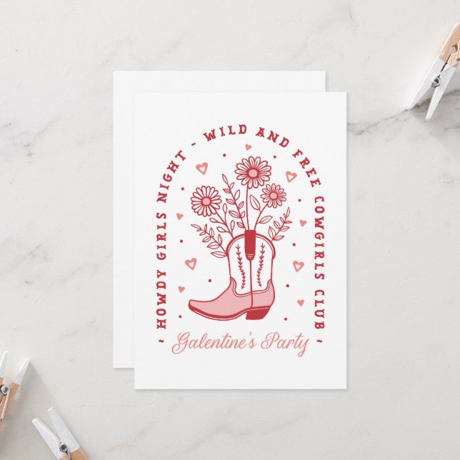 Convite Galentino Festas de Meninas Noturnas (Frente/Verso In Situ)