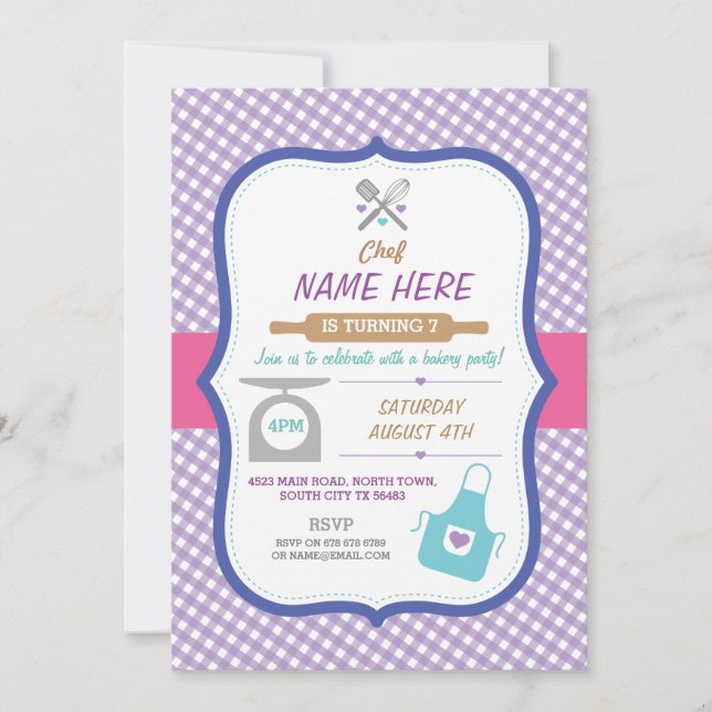 Convite Galeria Baking Qualquer Festa de aniversário Idade (Frente)