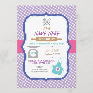 Convite Galeria Baking Qualquer Festa de aniversário Idade