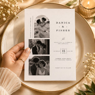 Convite Galeria de Fotos Arqueadas Românticas Casamento