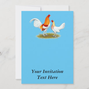 Convite Galinha anã de jogo inglesa velha:  Pyle vermelho